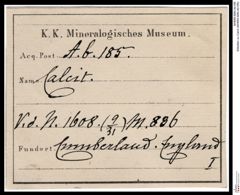 Etiketten zu Calcit (NHMW-MIN-Ab185)